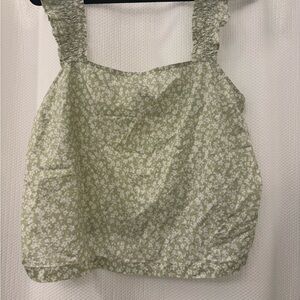 J. Crew Light Green Floral Blouse